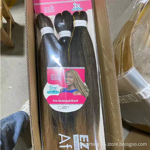 braiding hair pre stretched 3X prestretched braiding yaki synthetic ombre color hair extensions 3 in 1